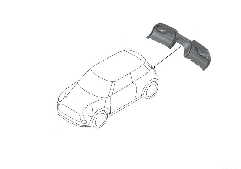 Composants aérodynamiques PDC arrière d`origine BMW F56 PDC (51192339046)