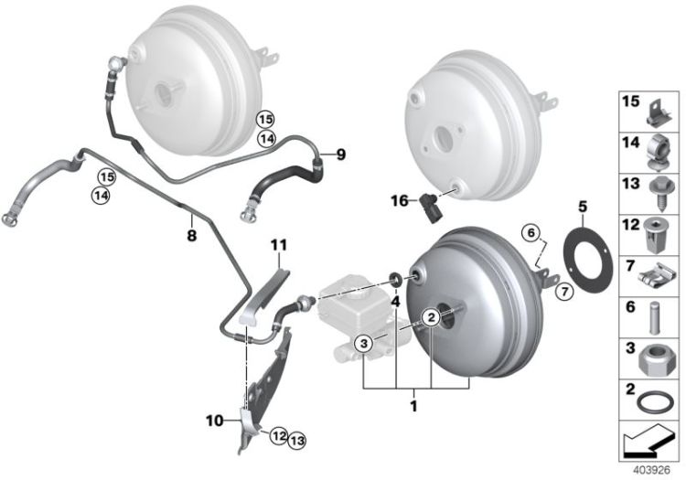 12906773554 Sealing partition panel bottom part Brakes Brake servo unit BMW Z4 Roadster E85 X5  E70 F85 E71 F16 X6  >403926<, Junta d pared d separac. parte inferior