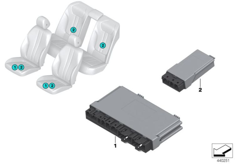 Seat module, Number 01 in the illustration