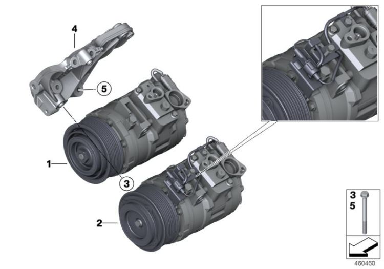 Klimakompressor mit Magnetkupplung d`origine BMW (64529332781)
