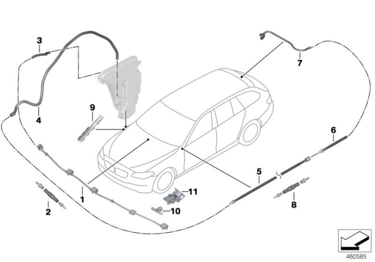 Spray nozzle f rear window cleaning, Number 07 in the illustration