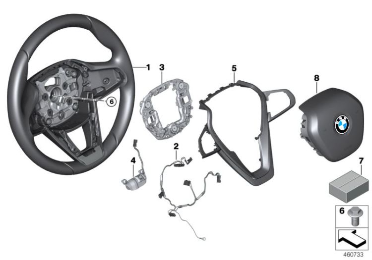 Sport steering wheel, leather, Number 01 in the illustration
