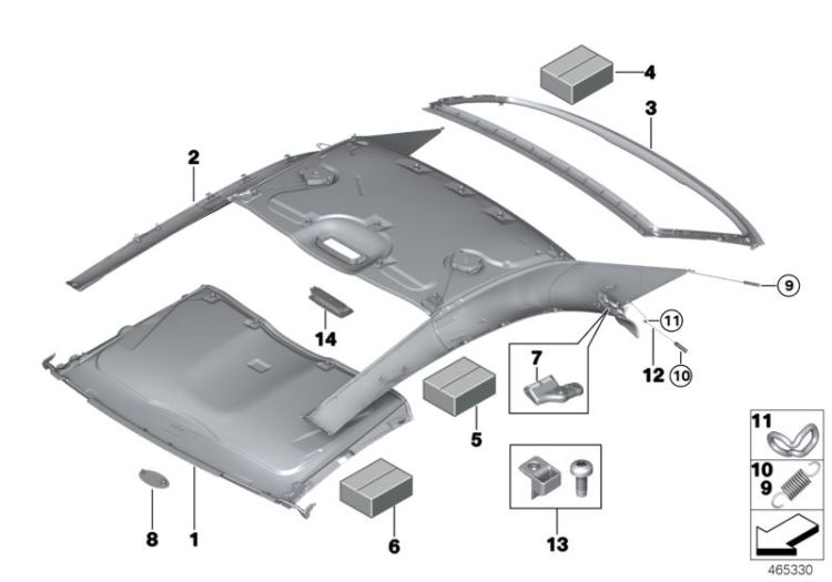 Original Bmw Roofliner, Roof Shell, Rear 4er F36 Anthrazit 