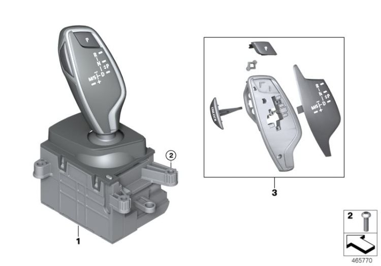 Gear selector switch, Number 01 in the illustration