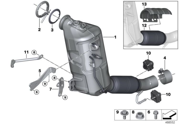 Austausch Dieselpartikelfilter, Number 01 in the illustration