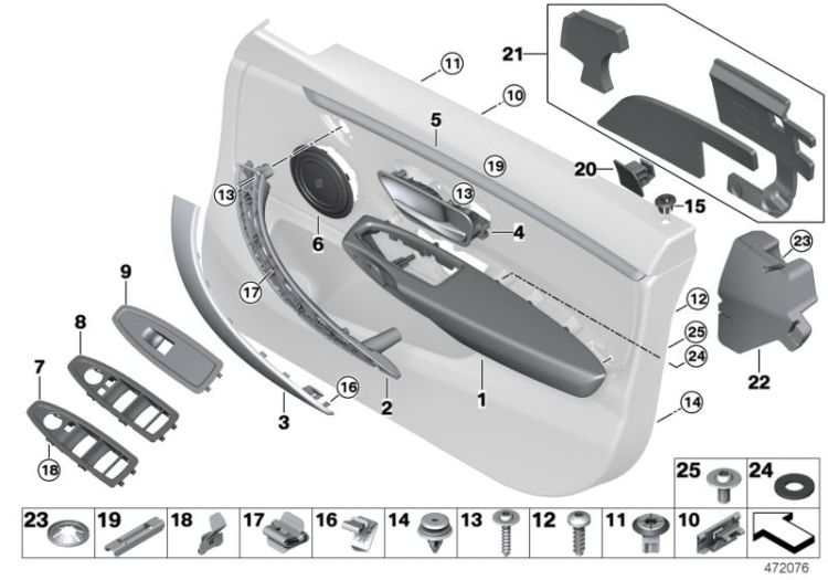 Trim, switch, power window,driver`s side, Number 08 in the illustration