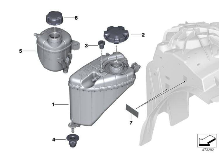 Grommet, expansion tank, Number 04 in the illustration