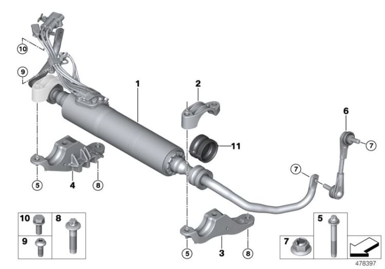 Halter Stabilisator Unterteil, Nummer 03 in der Abbildung