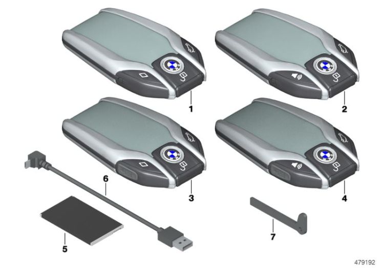 BMW display key, Number 02 in the illustration
