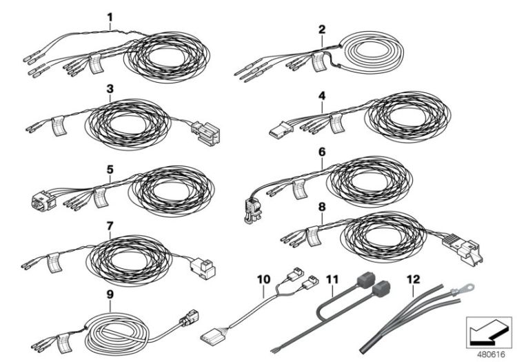 Cable Rep. airbag conducteur/boit. cde, numéro 04 dans l'illustration