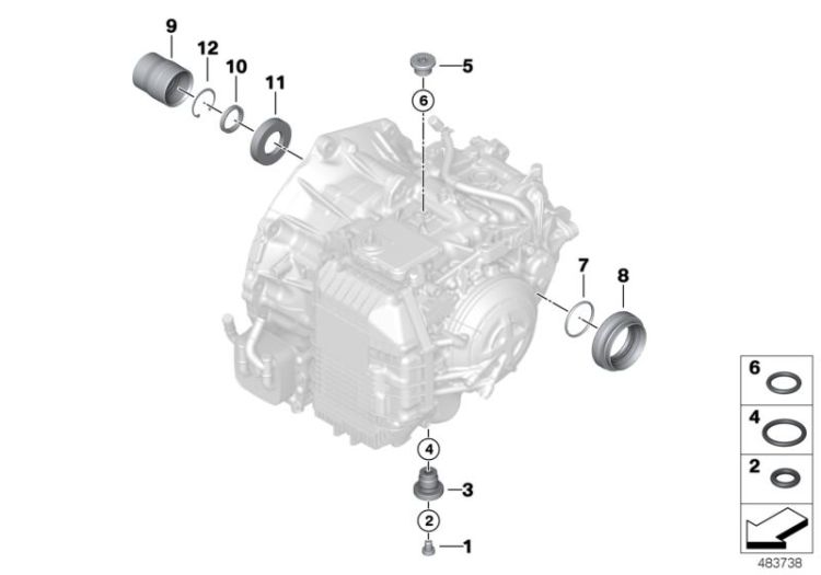 24148699923, Screw plug, Automatic transmission, Individual transmission parts, BMW X3 E83, 24148627912,, Tornillo de cierre