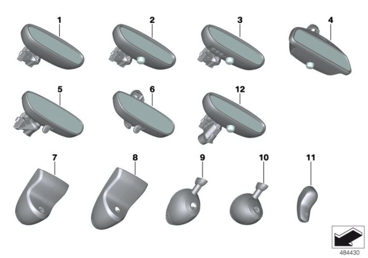 Set of covers mirror baseplate, Number 11 in the illustration