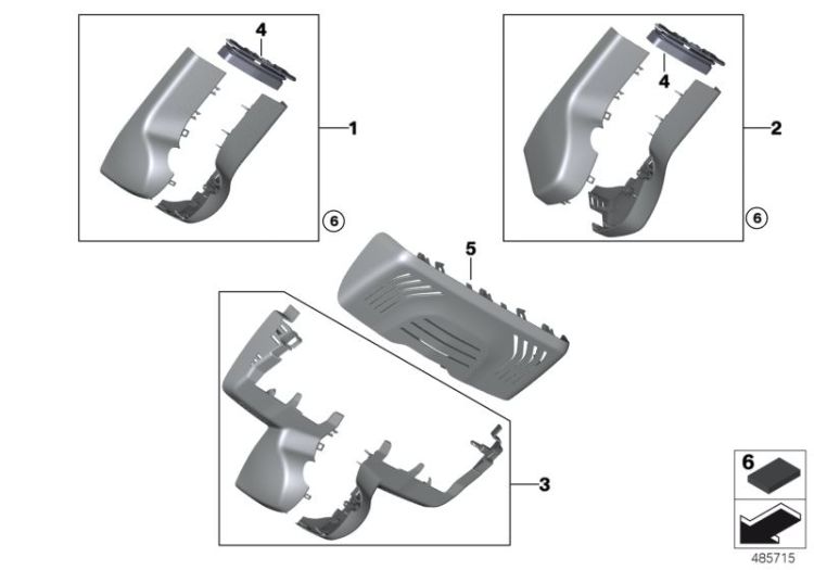 51166847275 Mirror cover cap Vehicle trim Interior equipment top BMW X4 X4  X3  >485715<, Caperuza espejo retrovisor