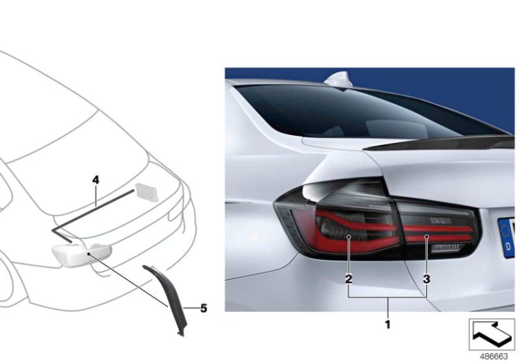 BMW M Performance Heckleuchten, Nummer 01 in der Abbildung