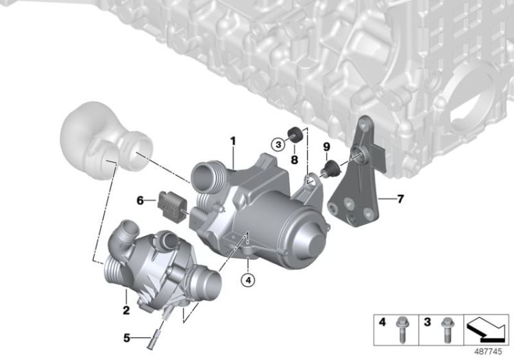 11537593030 Thermostat Engine Engine cooling BMW X1 X1  E84 >487745<, Termostato