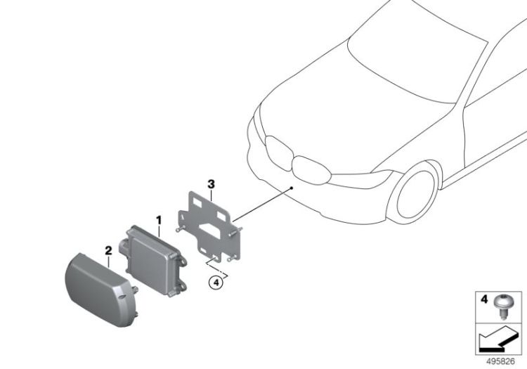 Frontradarsensor Fernbereich, Nummer 01 in der Abbildung