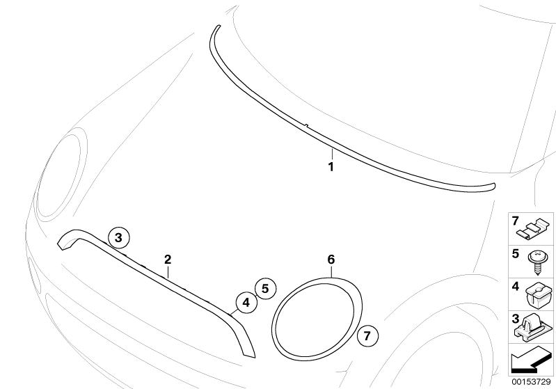 Rechts Scheinwerfer Zierring Zierleisten Für Mini Cooper F55 F56 F57  2014-18