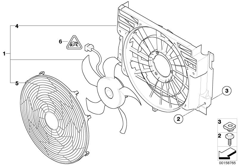 Cadre de compression avec ventilateur d`origine BMW (64546921382) |  HUBAUER-Shop.de