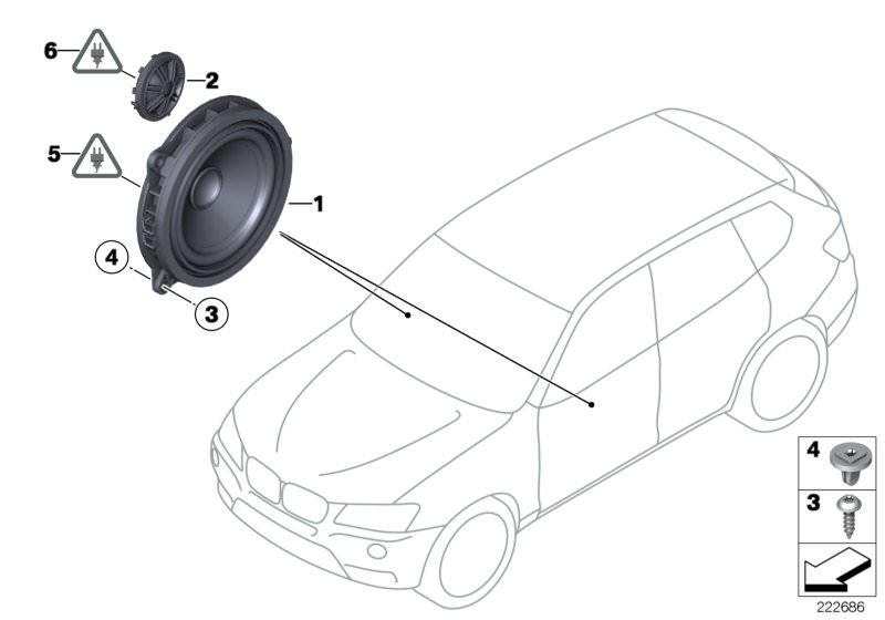 Haut-parleur des aigus Hifi-System d`origine BMW (65136809630) |  HUBAUER-Shop.de