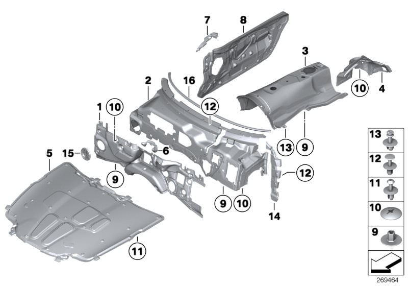 Insonorisation de compartiment moteur d`origine BMW (51489128509) |  HUBAUER-Shop.de