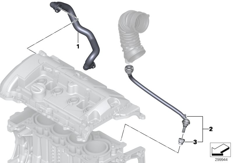 Tuyau flexible de ventilation d`origine BMW (11157612996) | HUBAUER-Shop.de