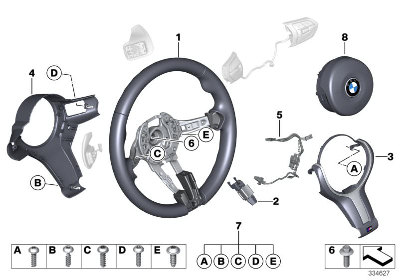 Original BMW M Sports steering wheel leather 4er F36 | HUBAUER-Shop.de