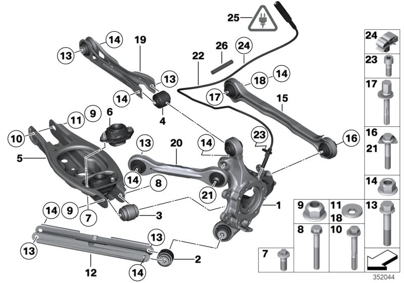 Kit réparation bras suspension longitud d`origine BMW Value Line  (33322406291) | HUBAUER-Shop.de
