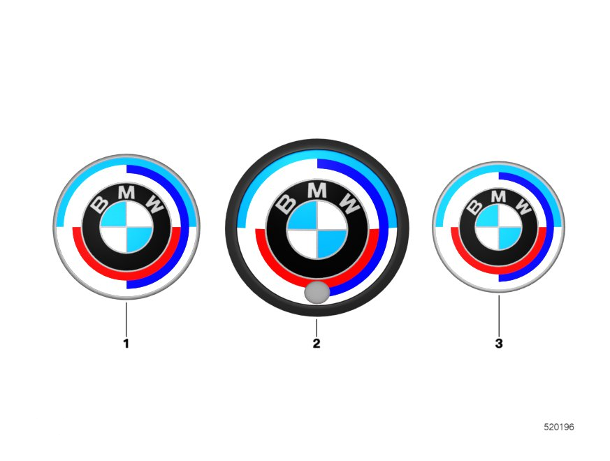 Emblème BMW 50 ans M Ø 82mm / M d`origine BMW (51148087188)