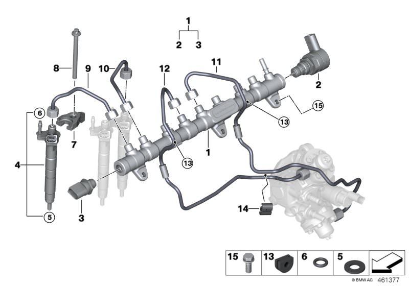 Griffe serrage injecteur d`origine BMW (13538578607) | HUBAUER-Shop.de