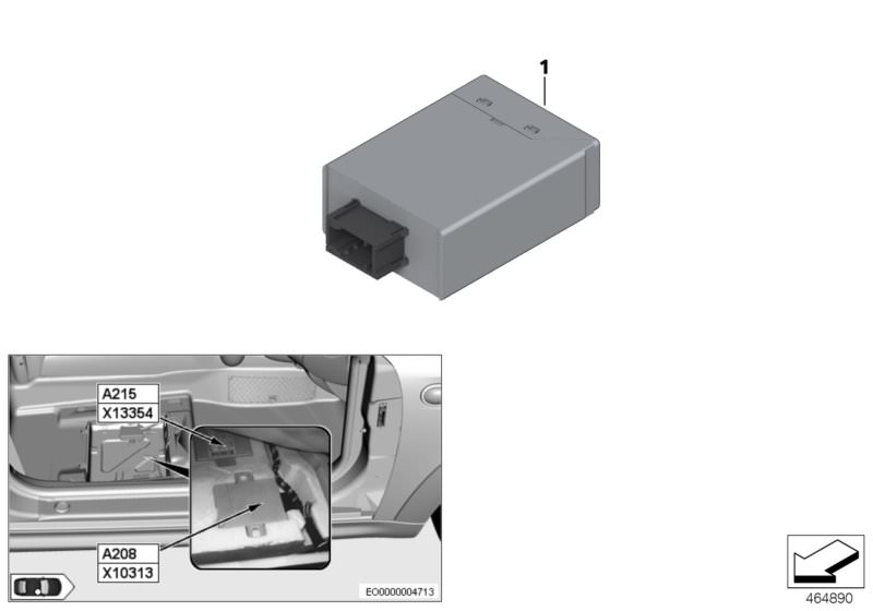 Module rétroviseur extérieur rabattable d`origine BMW (61359177975) |  HUBAUER-Shop.de