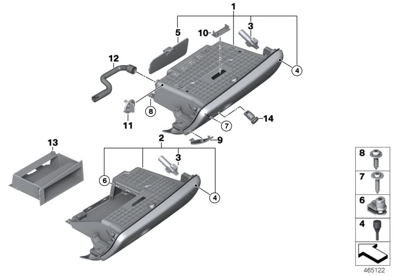 Flexible de ventilation boîte à gants d`origine BMW (51169262368) |  HUBAUER-Shop.de