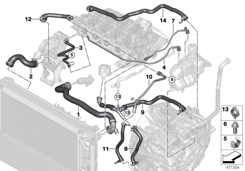 Tuyau de liquide de refroidissement d`origine BMW (17128606015) |  HUBAUER-Shop.de