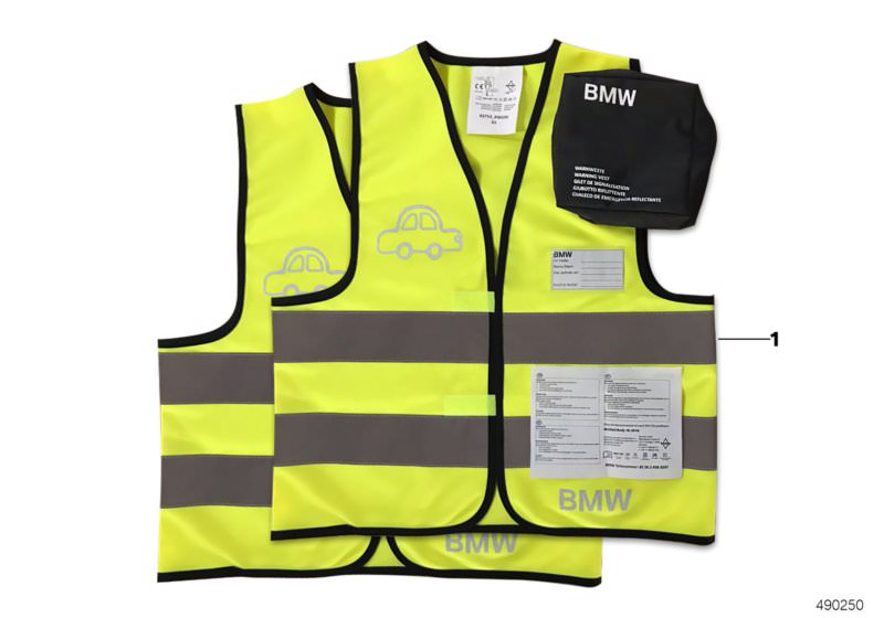 Gilet de sécurité enfant d`origine BMW 2 pièces (82262458247) |  HUBAUER-Shop.de