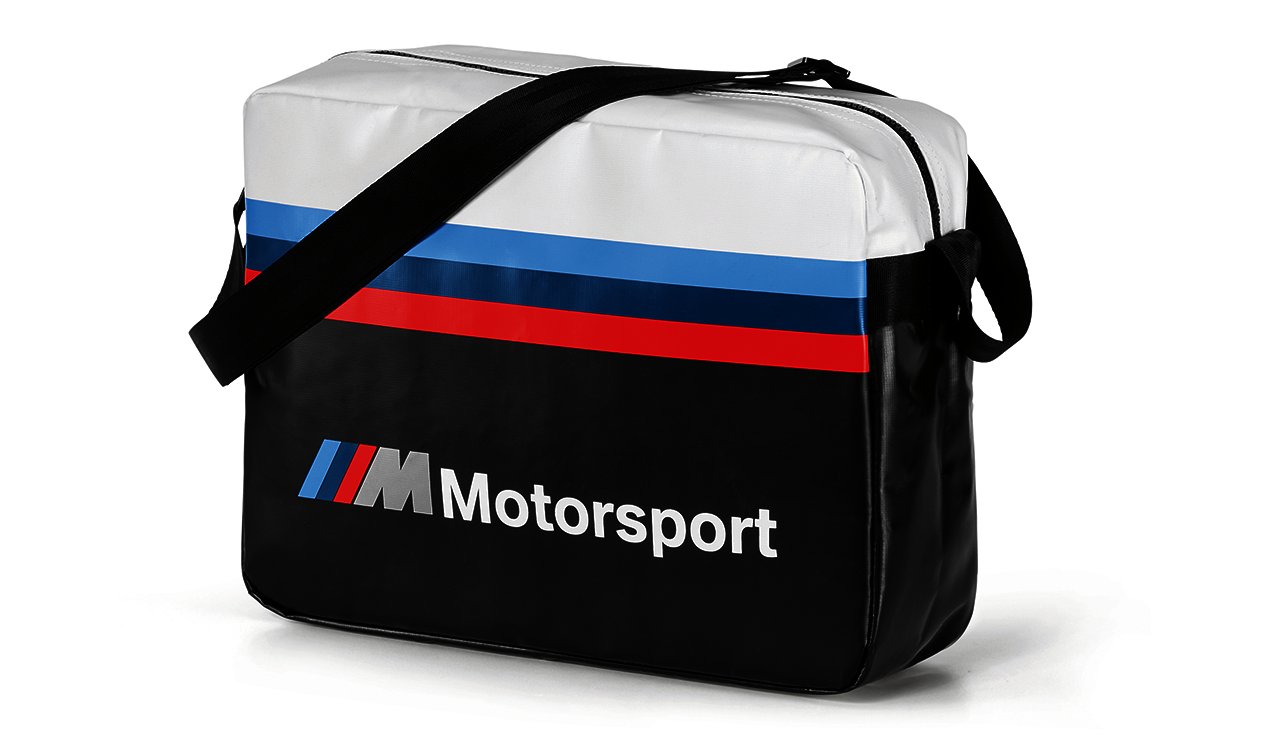 BMW M Motorsport Umhängetasche BLACK/WHITE | HUBAUER-Shop.de