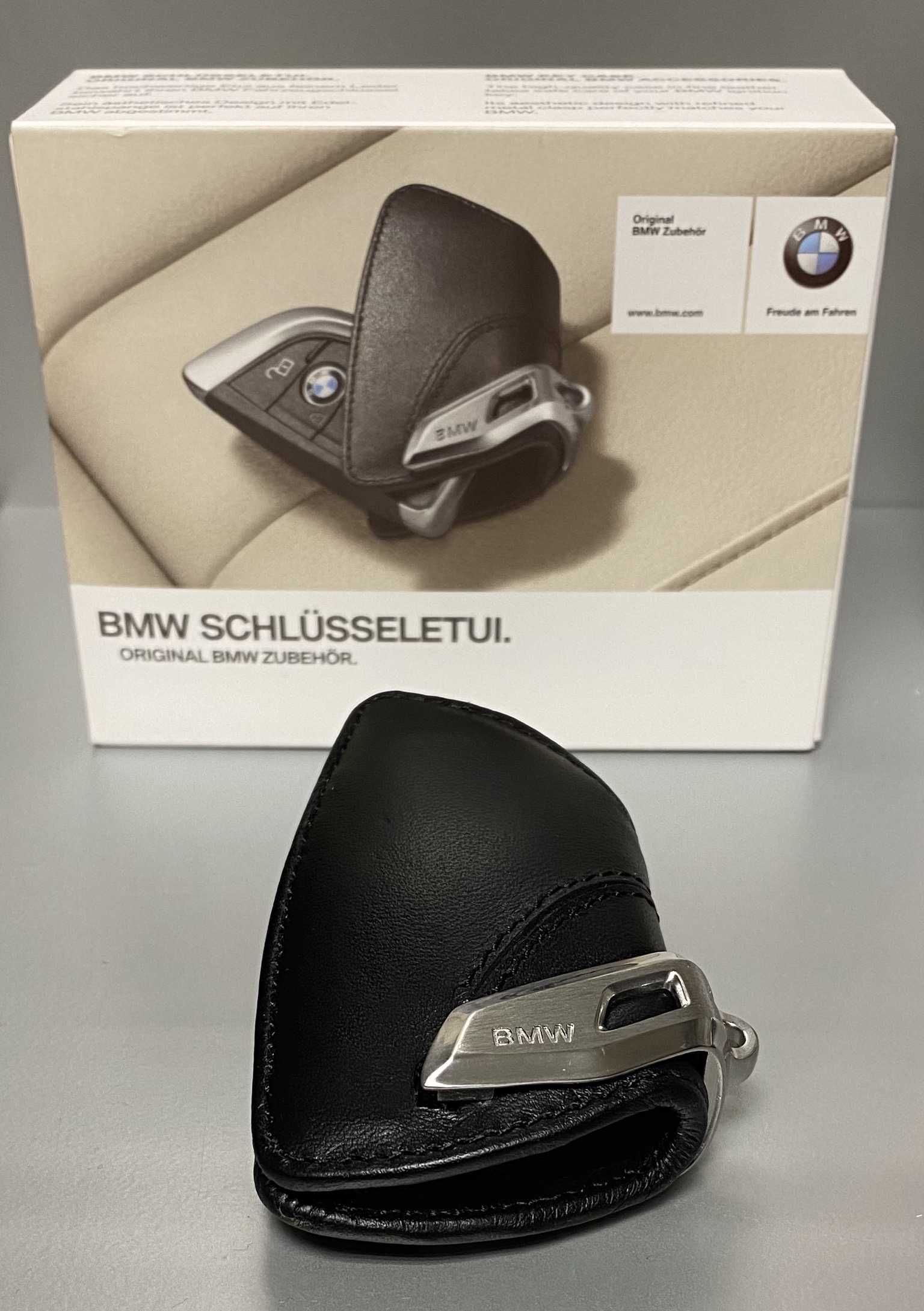 Original BMW Schlüsseletui mit Edelstahlspange (82292344033