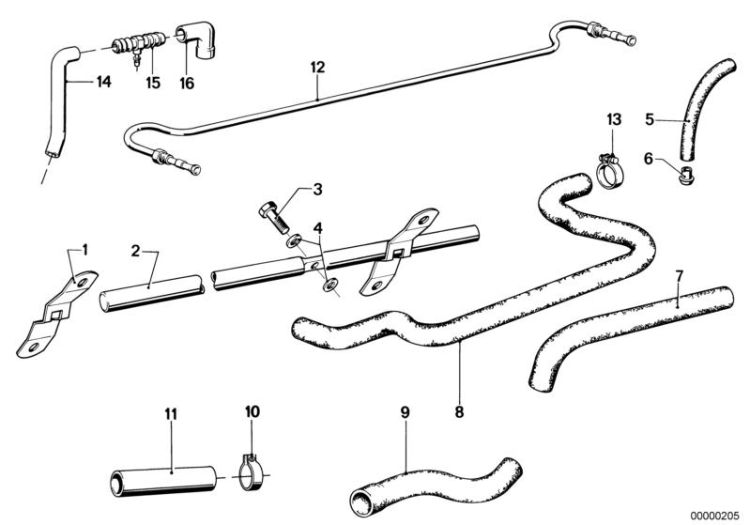 Tuyau flexible de ventilation, numéro 14 dans l'illustration
