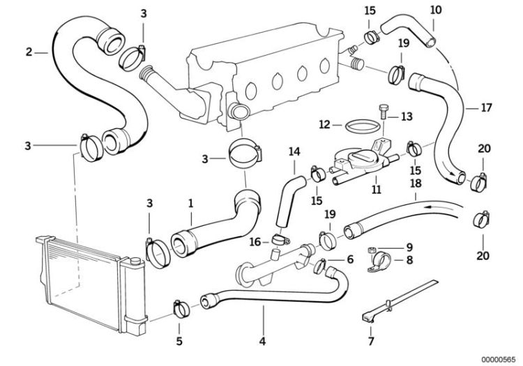 Hose clamp, Number 20 in the illustration