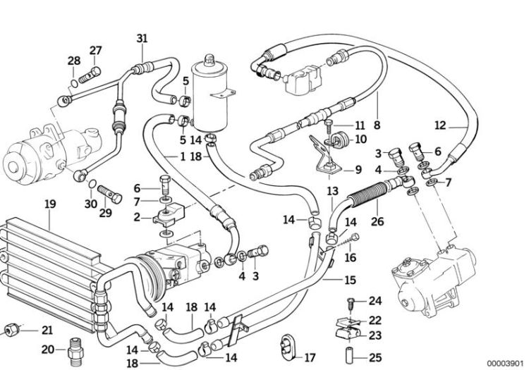 32411137625 Rubber grommet Steering Lubrication system BMW Z3 Roadster Z3 E31 >3901<, Manguito de goma