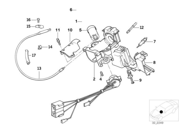 Ignition switch, Number 03 in the illustration