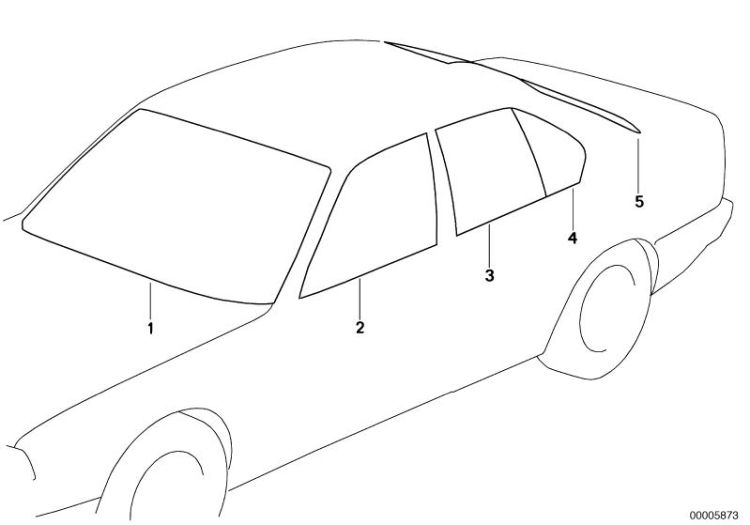 Windscreen, green-tinted upper strip, Number 01 in the illustration