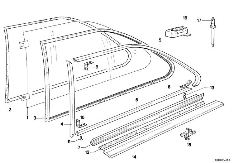 Gasket left, Number 02 in the illustration