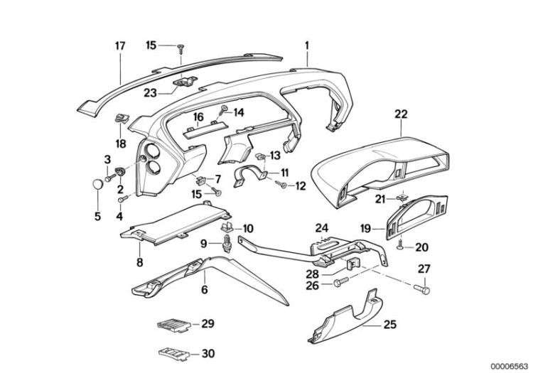 Covering steering column, Number 11 in the illustration