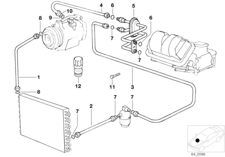 Druckleitung Kompressor-Kondensator, Nummer 01 in der Abbildung