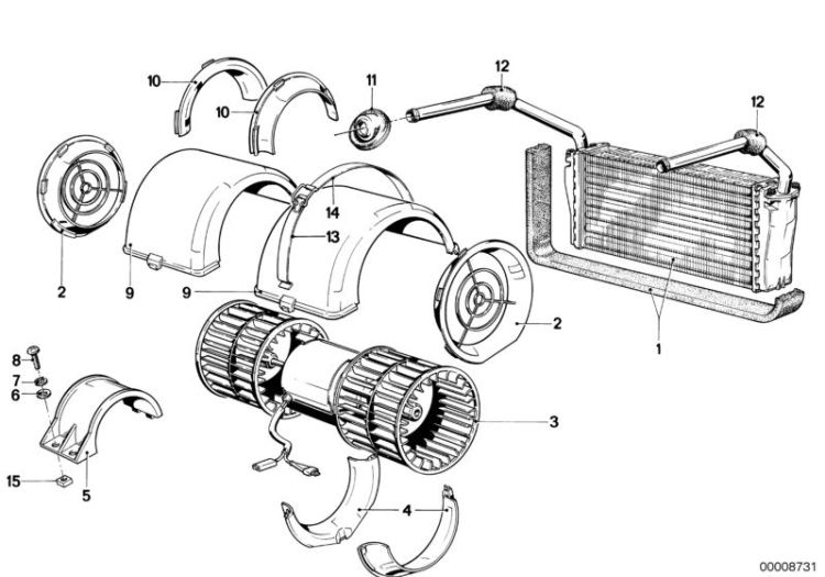 Heater radiator, Number 01 in the illustration