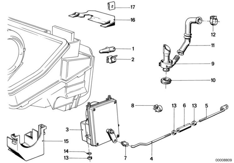 Outside temperature sensor, Number 01 in the illustration