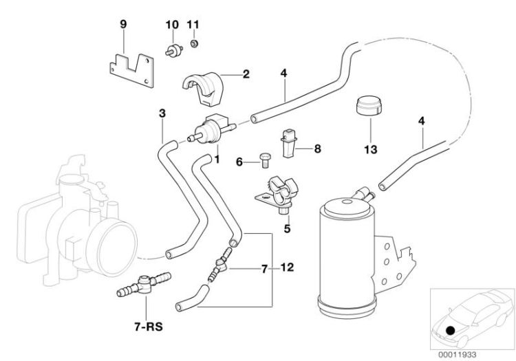 11727559515 Rubber mounting Fuel Preparation System Fuel injection system BMW 5er E12 11721704532 E46 E34 E39 E38 E31 E53 Z3 E52 >11933<, soporte de goma