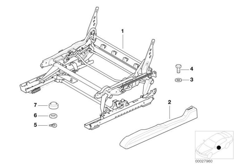 Reflecteur rail de siege droit, numéro 02 dans l'illustration