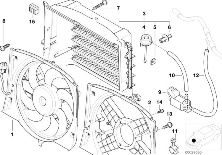 Cadre de ventilateur avec ventilateur, numéro 01 dans l'illustration