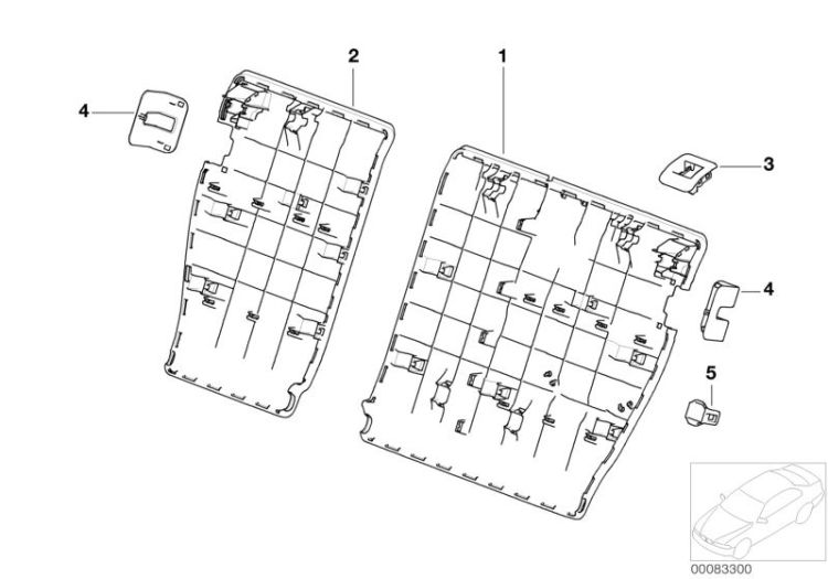 52207027929 Cover control Seats Rear seat BMW 3er E90 E46 >83300<, Paramento accionamiento