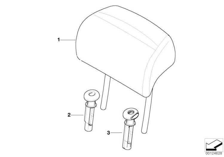Guide, headrest, lockable, Number 03 in the illustration
